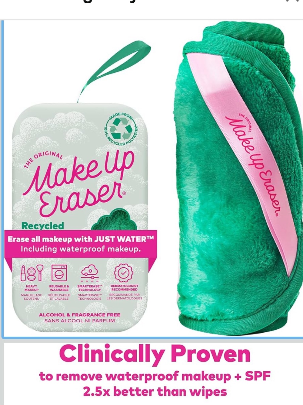 NWT - MakeUp Eraser - Full Size Green Makeup Remover Cloth